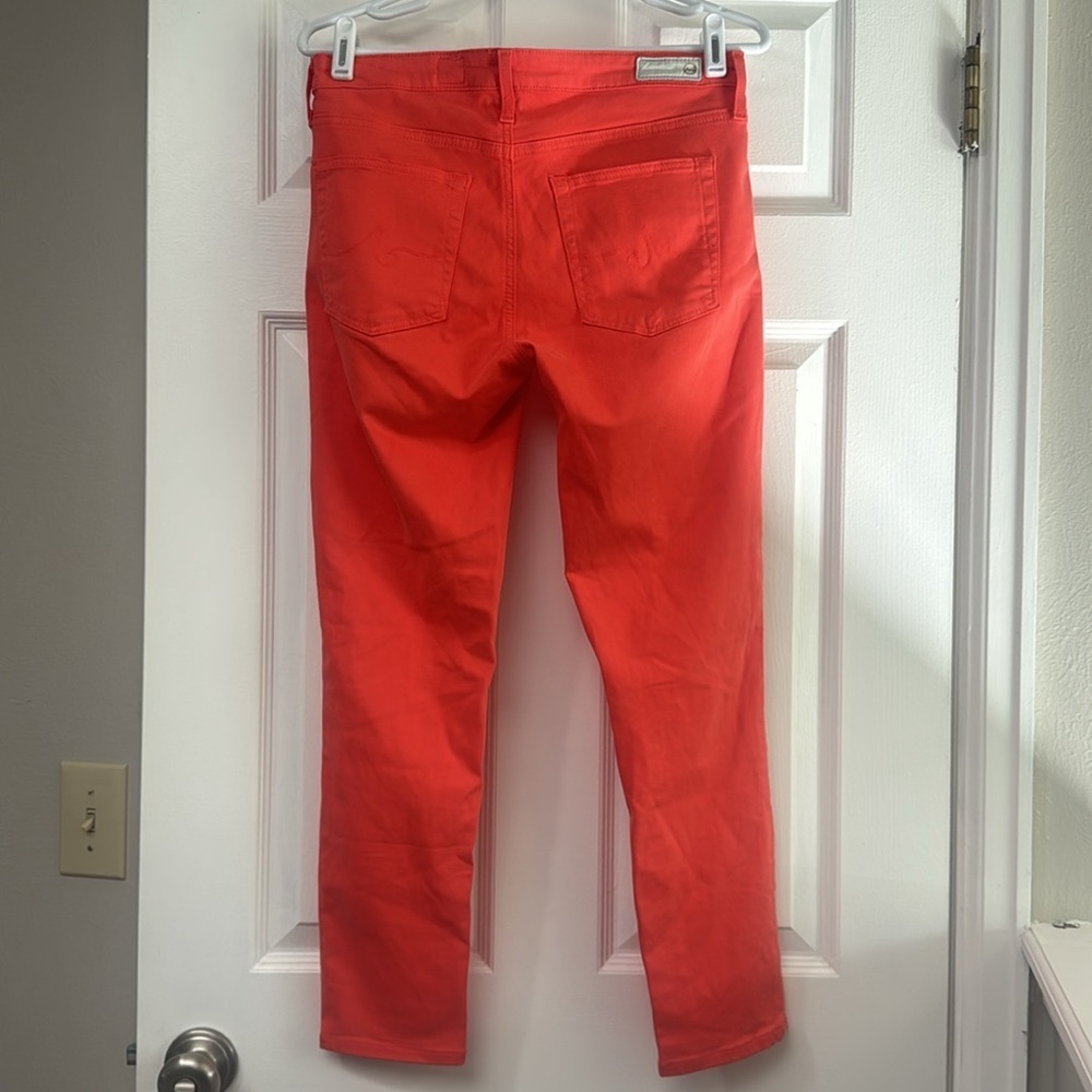 Woman’s AG Adriano Goldschmied Prima Crop Cigarette Leg Jean Coral Salmon 27R - Picture 4 of 10